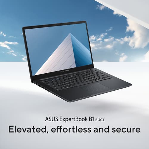ASUS ExpertBook B1 B1403CT-I381XA - 180-degree hinge design - Intel Core 3 - N355 / up to 3.9 GHz - Win 11 Pro Education - Intel Graphics - 8 GB RAM - 128 GB SSD NVMe - 14" 1920 x 1080 (Full HD) - Gigabit Ethernet - Wi-Fi 6E, Bluetooth - gentle grey - with 1 year ASUS ZenCare — view 12