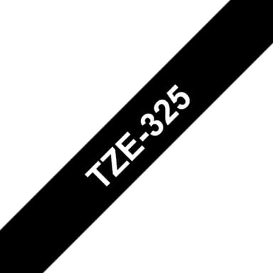 Brother TZe-325 - Standard adhesive - white on black - Roll (0.9 cm x 8 m) 1 cassette(s) laminated tape - for Brother PT-D210, D600, H110, P-Touch PT-1005, 1880, E310, E800, P-Touch Cube Plus PT-P710