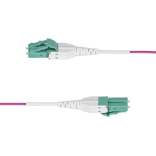 StarTech.com 20m (66ft) LC/LC (UPC) OM4 Multimode Fiber Optic Cable, OFNR - Patch cable - LC/UPC duplex multi-mode (M) to LC/UPC duplex multi-mode (M) - 20 m - 1.6 mm - fibre optic - duplex - 50 / 125 micron - OM4 - OFNR - jumper - erika violet — view 4