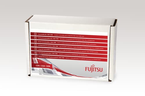 Fujitsu/PFU Consumable Kit: 3360-100K For S500, S500M, S510, S510M, fi-5110C. Includes 1x Pick Roller and 2x Separation Pads. Estimated Life: Up to 100K scans.