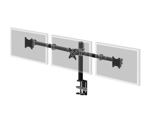 Iiyama DS1003C-B1 - Stand - adjustable arm - for 3 monitors - black - screen size: 10"-27" - desktop stand