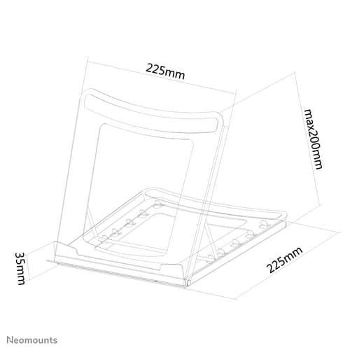 Neomounts NSLS075 - Stand - for notebook - powder-coated steel - black - screen size: 10"-15" - desktop — view 21