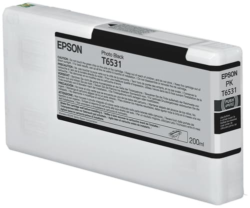 Epson Ink Cartridges, Ultrachrome HDR, T6531, Singlepack, 1 x 200.0 ml Photo Black, Standard