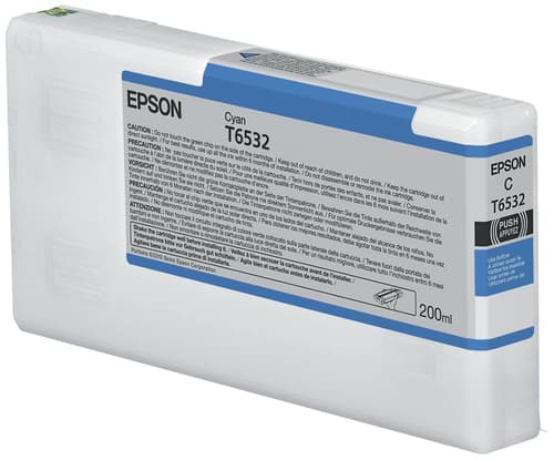 Epson Ink Cartridges, Ultrachrome HDR, T6532, Singlepack, 1 x 200.0 ml Cyan, Standard