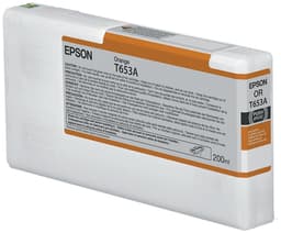 Epson Ink Cartridges, Ultrachrome HDR, T653A, Singlepack, 1 x 200.0 ml Orange, Standard