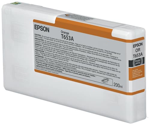 Epson Ink Cartridges, Ultrachrome HDR, T653A, Singlepack, 1 x 200.0 ml Orange, Standard — view 1