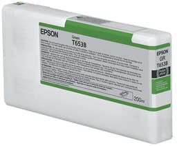 Epson Ink Cartridges, Ultrachrome HDR, T653B, Singlepack, 1 x 200.0 ml Green, Standard