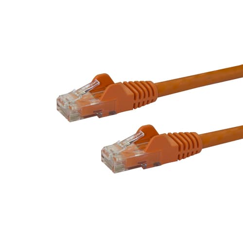 StarTech.com 100ft CAT6 Ethernet Cable, 10 Gigabit Snagless RJ45 650MHz 100W PoE Patch Cord, CAT 6 10GbE UTP Network Cable w/Strain Relief, Orange, Fluke Tested/Wiring is UL Certified/TIA - Category 6 - 24AWG (N6PATCH100OR) - Patch cable - RJ-45 (M) to RJ-45 (M) - 30.5 m - UTP - CAT 6 - snagless - orange