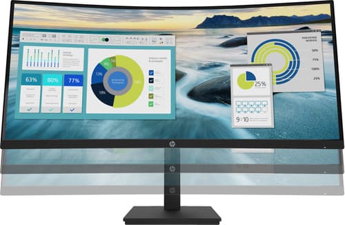 HP P34hc G4 - P-Series - LED monitor - curved - 34" - 3440 x 1440 WQHD @ 60 Hz - VA - 250 cd/m� - 3500:1 - 5 ms - HDMI, DisplayPort, USB-C - speakers - black