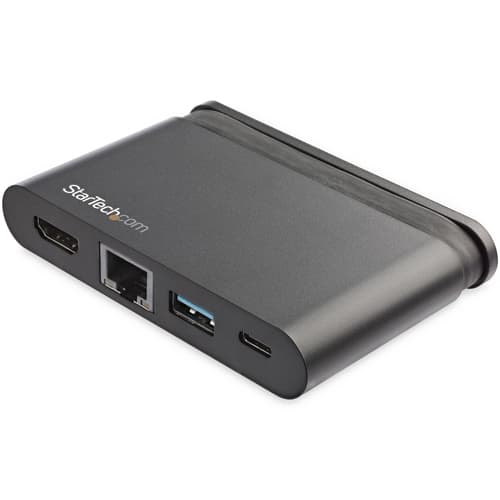 StarTech.com USB C Multiport Adapter, USB-C Travel Mini Dock to 4K HDMI with 100W PD 3.0 Pass-Through, USB-A USB-C, Gigabit Ethernet, Portable USB 3.0 Type-C Dock with 100W Power Delivery - Mac, Windows, Chrome (DKT30CHCPD) - Docking station - USB-C - 1GbE