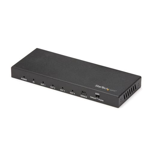 StarTech.com HDMI Splitter - 4-Port - 4K 60Hz - HDMI Splitter 1 In 4 Out - 4 Way HDMI Splitter - HDMI Port Splitter (ST124HD202) - Video/audio splitter - 4 x HDMI - desktop