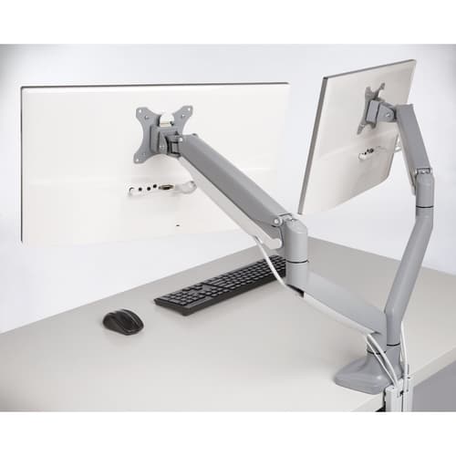 Kensington SmartFit One-Touch Dual Monitor Arm - Mounting kit - adjustable arm - for 2 monitors - metal - silver grey - screen size: 13"-32" - C-clamp, grommet, desk-mountable — view 4