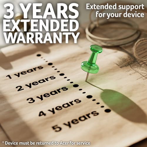 Acer Care Plus Carry-in - Extended service agreement - parts and labour - 3 years - pick-up and return - must be activated within 365 days of the product purchase - with Equipment Protection Fixed Fee — view 4