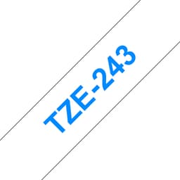 Brother TZe-243 - Self-adhesive - blue on white - Roll (1.8 cm x 8 m) 1 cassette(s) laminated tape - for Brother P-Touch Cube Plus PT-P710BT, PT-P710BTH , Brother P-Touch EDGE PT-P750WVP and P-Touch.