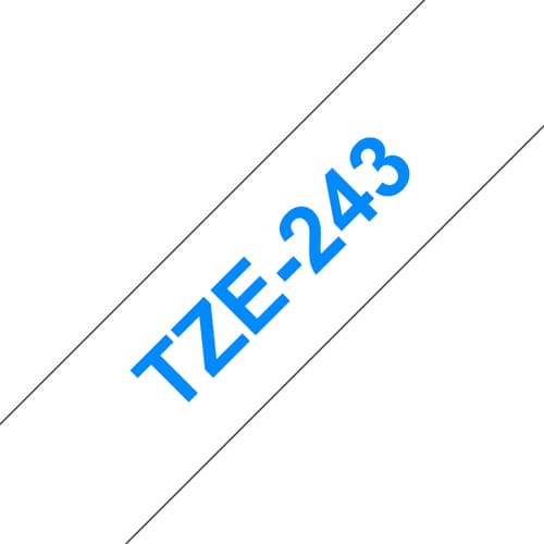 Brother TZe-243 - Self-adhesive - blue on white - Roll (1.8 cm x 8 m) 1 cassette(s) laminated tape - for Brother P-Touch Cube Plus PT-P710BT, PT-P710BTH , Brother P-Touch EDGE PT-P750WVP and P-Touch. — view 1