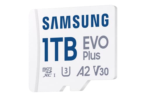 Samsung EVO Plus MB-MC1T0SA - Flash memory card (microSDXC to SD adapter included) - 1 TB - A2 / Video Class V30 / UHS-I U3 / Class10 - microSDXC UHS-I — view 3