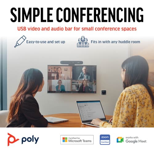 Poly Studio R30 - Personal video bar - Zoom Certified, Certified for Microsoft Teams - sand — view 5