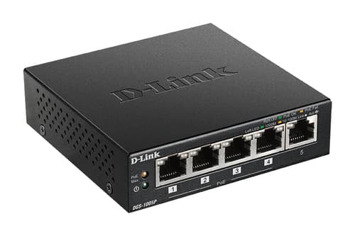 D-Link DGS 1005P - Switch - 5 x 10/100/1000 (4 PoE+) - desktop - PoE+ (60 W)