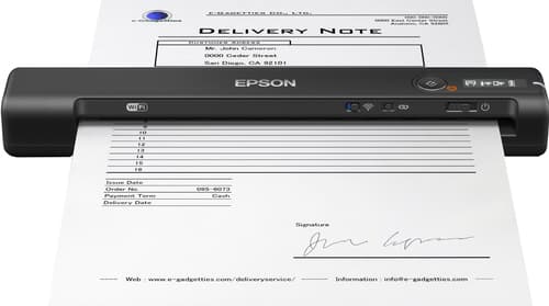 Epson WorkForce ES-60W - Sheetfed scanner - Contact Image Sensor (CIS) - A4 - 600 dpi x 600 dpi - up to 300 scans per day - USB 2.0, Wi-Fi(n)