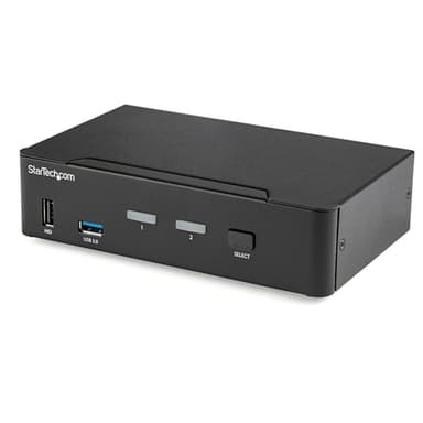 StarTech.com 2 Port DisplayPort KVM Switch, 4K 60Hz, Single Display, Dual Port UHD DP 1.2 USB KVM Switch with Integrated USB 3.0 Hub and Audio, Dell, HP, Apple, Lenovo, TAA Compliant - Keyboard/Video/Mouse Switch (SV231DPU34K) - KVM / audio / USB switch - 2 x KVM / audio / USB - desktop - TAA Compliant