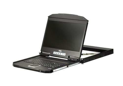 ATEN CL3100NX - KVM console - PS/2, USB - 18.5" - rack-mountable - 1366 x 768 @ 60 Hz - 250 cd/m� - 1000:1 - 5 ms - VGA - 1U — view 1