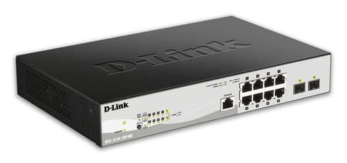 D-Link DGS 1210-10P/ME - Switch - Managed - 8 x 10/100/1000 (PoE) + 2 x Gigabit SFP - rack-mountable - PoE (78 W)