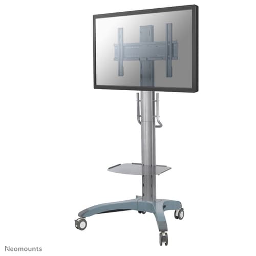 NewStar Mobile TV Floor Stand for 37-85" screen, Height Adjustable - Black - Cart for LCD / plasma panel / AV System (Tilt & Swivel) - silver - screen size: 37"-85"