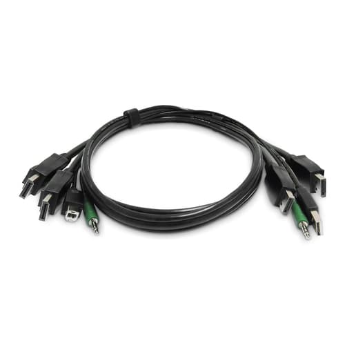 StarTech.com - Keyboard / video / mouse (KVM) cable - TAA Compliant - 3.5mm audio jack, USB Type A, DisplayPort (M) to 3.5mm audio jack, DisplayPort, USB Type B (M)