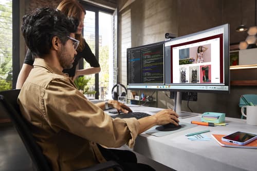 HP 738pu - Series 7 Pro - LED monitor - curved - 38" (37.52" viewable) - 3840 x 1600 WQHD+ @ 60 Hz - IPS Black - 400 cd/m� - 2000:1 - DisplayHDR 400 - 5 ms - Thunderbolt 4, HDMI, DisplayPort, USB-C - speakers - black, silver — view 10