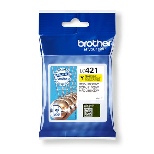 Brother LC421Y - Yellow - original - ink cartridge - for Brother DCP-J1140DW, DCP-J1800DW, MFC-J1010DW, MFC-J1012DW
