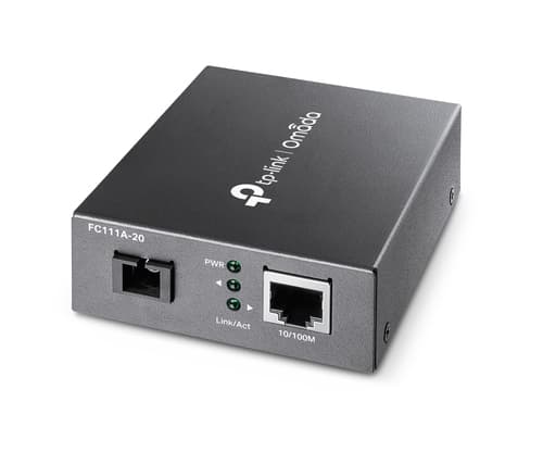 TP-Link TL-FC111A-20 - Fibre media converter - 100Mb LAN - 10Base-T, 100Base-TX, WDM - SC/UPC single-mode / RJ-45 - up to 20 km - 1550 (TX) / 1310 (RX) nm - for JetStream TL-SG3452XP V1