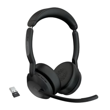 Jabra Evolve2 55 MS Stereo - Headset - on-ear - Bluetooth - wireless - active noise cancelling - USB-A - black - Zoom Certified, Certified for Microsoft Teams, Cisco Webex Certified, Optimised for UC, Alcatel-Lucent Certified, Avaya Certified, Unify Certified, MFi Certified, Google Meet Certified, Amazon Chime Certified, Google Fast Pair Certified