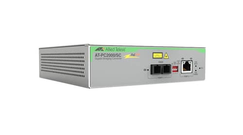 Allied Telesis AT PC2000/SC - Fibre media converter - 1GbE - 10Base-T, 1000Base-SX, 100Base-TX, 1000Base-T, 1000Base-SC - SC / RJ-45 - 850 nm - TAA Compliant