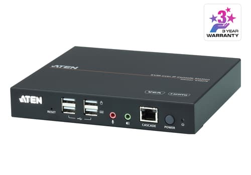 ATEN VGA/HDMI KVM over IP Console Station KA8278 - KVM / audio extender - HDMI, VGA - USB - 0U