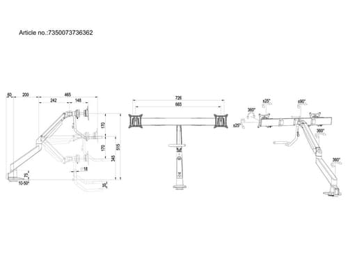 *Non Cancellable/Non Returnable (NCNR)* GAS LIFT ARM W. DUO CROSSBAR 2 SIL — view 4