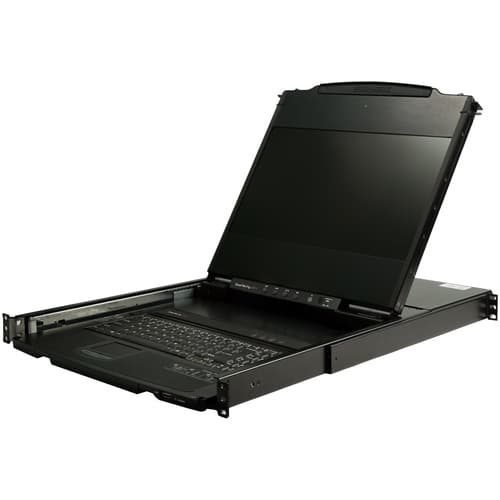 StarTech.com Dual Rail Rackmount KVM Console HD 1080p, Single Port DVI/VGA KVM with 17" LCD Monitor for Server Rack, Fully Featured 1U LCD KVM Drawer with Cables, USB Support, 44230 MTBF - Single Port Console (RKCOND17HD) - KVM console with KVM switch - 1 ports - USB - 17.3" - rack-mountable - 1920 x 1080 Full HD (1080p) @ 60 Hz - 250 cd/m� - 650:1 - 8 ms - 2xDVI-D, 2xVGA - black - 1U