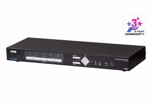 ATEN CM1164A 4-Port USB DVI Multi-View KVMP Switch - KVM / audio / USB switch - 4 x KVM / audio / USB - 1 local user - rack-mountable — view 1