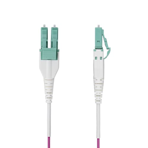 StarTech.com 20m (66ft) LC/LC (UPC) OM4 Multimode Fiber Optic Cable, OFNR - Patch cable - LC/UPC duplex multi-mode (M) to LC/UPC duplex multi-mode (M) - 20 m - 1.6 mm - fibre optic - duplex - 50 / 125 micron - OM4 - OFNR - jumper - erika violet — view 3
