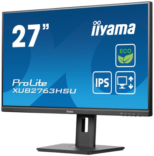 iiyama ProLite XUB2763HSU-B1 - LED monitor - 27" - 1920 x 1080 Full HD (1080p) @ 100 Hz - IPS - 250 cd/m� - 1300:1 - 3 ms - HDMI, DisplayPort - speakers - black, matte — view 6
