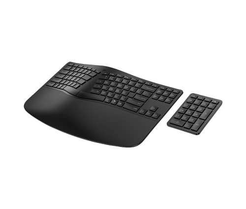 HP 965 - Keyboard and keypad set - 2-zone layout, separate numpad, low profile key travel, multi-device - compact - wireless - Bluetooth - QWERTY - UK - black — view 15