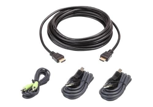 ATEN 2L-7D03UHX4 USB HDMI Secure KVM - Keyboard / video / mouse / audio / USB cable kit - TAA Compliant - for ATEN CS1182H4