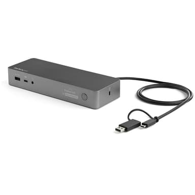 StarTech.com USB-C & USB-A Dock, Hybrid Universal Laptop Docking Station with 100W Power Delivery, Dual Monitor 4K 60Hz HDMI & DisplayPort, 4x USB 3.1 Gen 1 Hub, Gigabit Ethernet (GbE) - Hybrid USB Type-C Dock (DK30C2DPEPUE) - Docking station - USB-C - 2 x HDMI, 2 x DP - 1GbE - 170 Watt