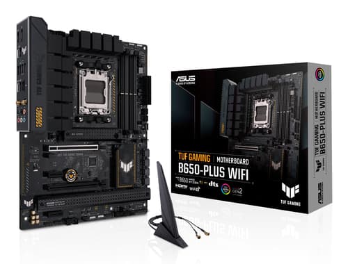 ASUS TUF Gaming B650-Plus WiFi - Motherboard - ATX - Socket AM5 - AMD B650 Chipset - USB-C 3.2 Gen 2x2, USB 3.1 Gen 2, USB 3.2 Gen 2, USB-C 3.2 Gen2, USB-C 3.2 Gen 1 - 2.5 Gigabit LAN, Wi-Fi 6, Bluetooth - onboard graphics (CPU required) - HD Audio (8-channel)
