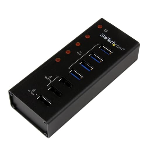StarTech.com 7 Port USB 3.0 Charging Hub - 4 x USB-A, 3 x USB-A Dedicated Charging Ports - Powered Mountable USB Charging Station (ST4300U3C3) - Hub - 4 x SuperSpeed USB 3.0 - desktop - for P/N: PEXUSB3S3GE, SVA12M5NA, USB312SAT3CB, USB315CB2M, USBLT1MWS, USBLTM1MBK, USBLTM1MWH