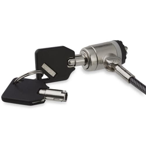 StarTech.com 6ft (2m) Laptop Cable Lock with Keys, Keyed Security Cable Lock for Compatible K-Slot Laptops, Desktops, Computers & Other Devices, Anti-Theft Vinyl Coated Steel Cable Lock - 6 ft Keyed Cable Lock (LTLOCKKEY) - Security cable lock - black, silver - 2 m