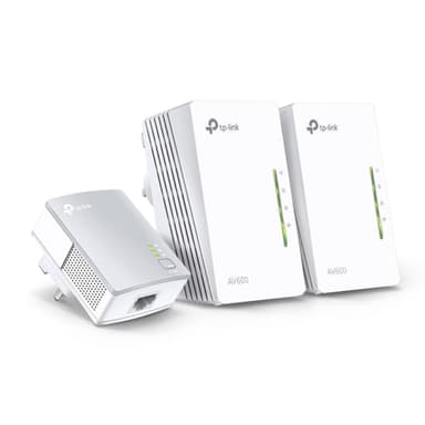 TP-Link TL-WPA4220T KIT AV500 Powerline Universal WiFi Range Extender, 2 Ethernet Ports, Network Kit - Powerline adapter kit HomePlug AV (HPAV) - wall-pluggable