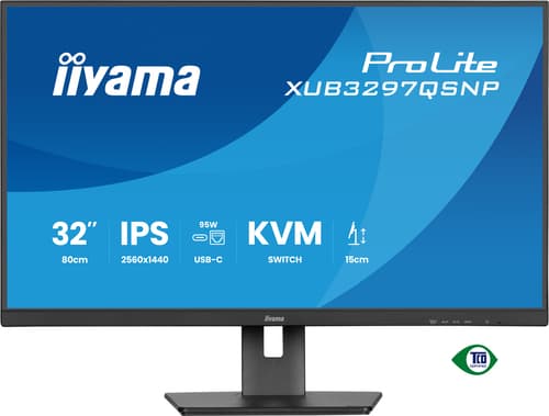 iiyama ProLite XUB3297QSNP-B1 - LED monitor - 32" (31.5" viewable) - 2560 x 1440 QHD @ 100 Hz - IPS - 350 cd/m� - 1000:1 - 1 ms - HDMI, DisplayPort, USB-C - speakers - black, matte — view 6