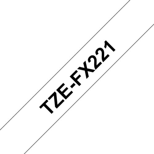 Brother TZe-FX221 - Adhesive - black on white - Roll (0.9 cm x 8 m) 1 cassette(s) flexible ID tape - for Brother DCP-T310, T520, P-Touch PT-1880, D200, E310, E550, E800, H105
