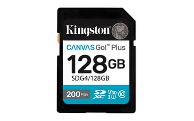 Kingston Canvas Go! Plus - Flash memory card - 128 GB - Video Class V30 / UHS-I U3 / Class10 - SDXC UHS-I
