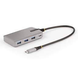 StarTech.com 4-Port USB-C Hub with USB-C DP Alt Mode Video Output 4K 60Hz, 3x USB-A, 1x USB-C, 100W Power Delivery Pass-Through, USB 3.2 Gen 2 (10Gbps), Portable USB Type-C to USB Type-A/C - 1ft (30cm) Host Cable (HB31C3A1CDPPD3) - Hub - 1 x USB-C + 3 x USB 3.2 Gen 2 - desktop